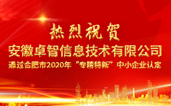 热烈祝贺安徽乐鱼足球体育_乐鱼(中国)信息技术有限公司 通过合肥市2020年“专精特新”中小企业认定